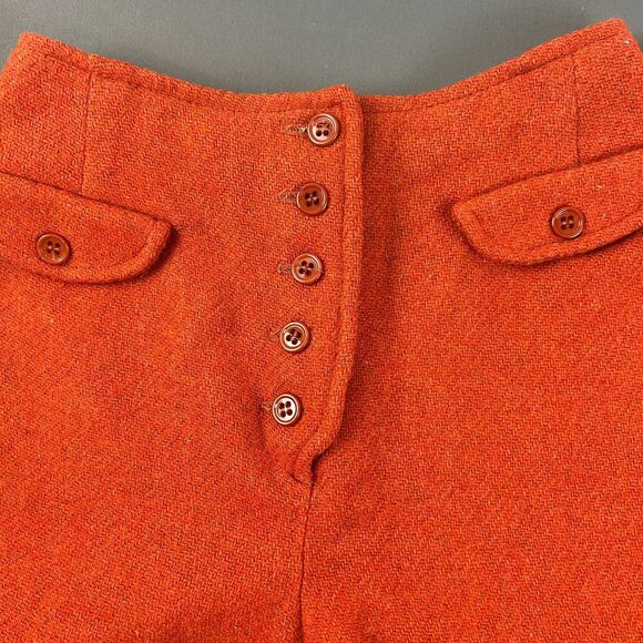 Vintage Bobbie Brooks Wool Hotpants Skirt Burnt Orange Wool Size Small - Picture 15 of 16